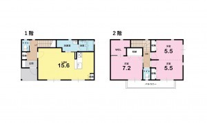 福井市松本、中古一戸建ての間取り画像です