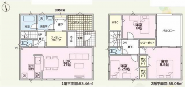 鯖江市神中町、新築一戸建ての間取り画像です