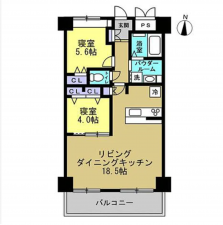 福井市西方、マンションの間取り画像です