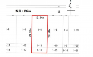 坂井市春江町江留中、土地の間取り画像です