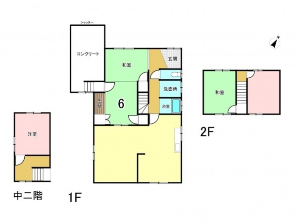 坂井市春江町高江、中古一戸建ての間取り画像です