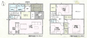 鯖江市神中町、新築一戸建ての間取り画像です