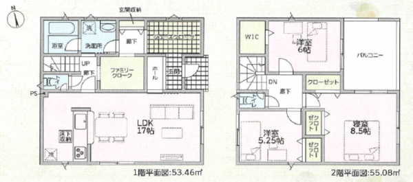 鯖江市神中町、新築一戸建ての間取り画像です
