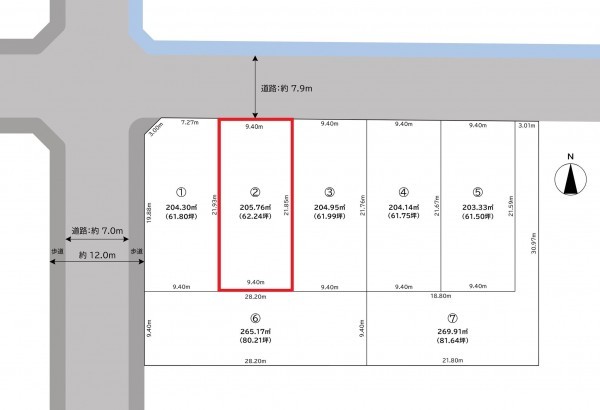 福井市定正町、土地の間取り画像です