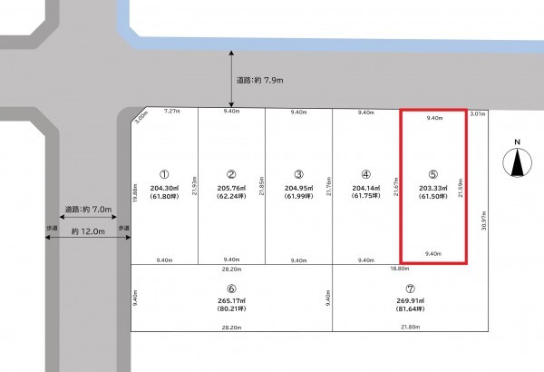 福井市定正町、土地の間取り画像です