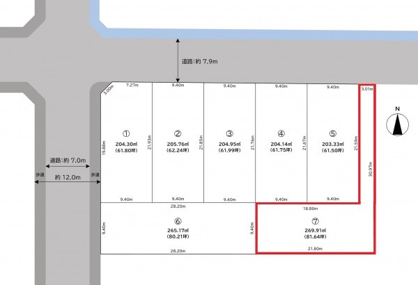 福井市定正町、土地の間取り画像です