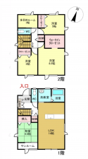 福井市江端町、中古一戸建ての間取り画像です
