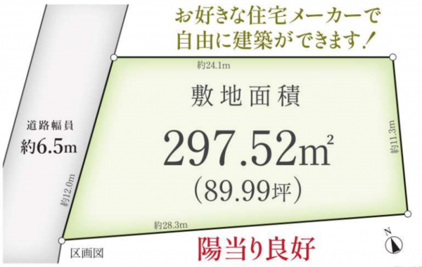 横浜市青葉区美しが丘、土地の間取り画像です