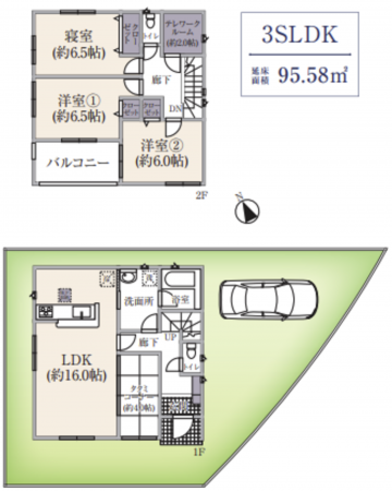 横浜市青葉区すみよし台、中古一戸建ての間取り画像です