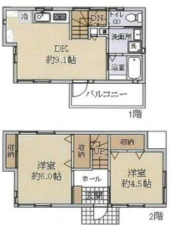 横浜市青葉区柿の木台、中古一戸建ての間取り画像です