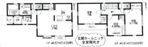 横浜市青葉区鴨志田町、新築一戸建ての間取り画像です
