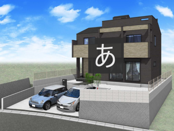 横浜市青葉区大場町、新築一戸建ての完成予想図（外観）画像です