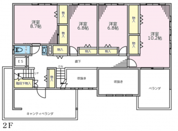 横浜市青葉区奈良、中古一戸建ての間取り画像です