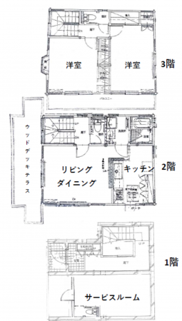 横浜市青葉区桜台、中古一戸建ての間取り画像です