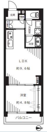 横浜市青葉区藤が丘、マンションの間取り画像です