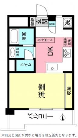 横浜市青葉区新石川、マンションの間取り画像です
