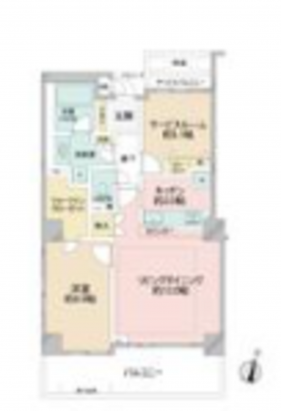 横浜市青葉区新石川、マンションの間取り画像です