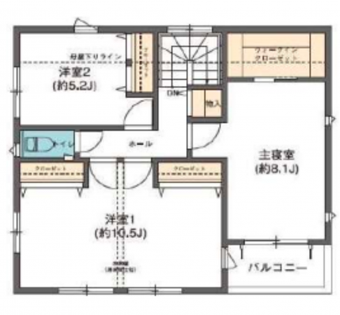 横浜市青葉区市ケ尾町、新築一戸建ての間取り画像です