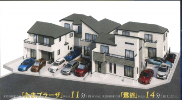 横浜市青葉区新石川、新築一戸建ての完成予想図（外観）画像です