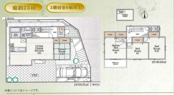 横浜市青葉区たちばな台、新築一戸建ての間取り画像です