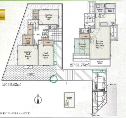 横浜市青葉区たちばな台、新築一戸建ての間取り画像です
