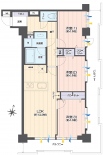 横浜市青葉区さつきが丘、マンションの間取り画像です