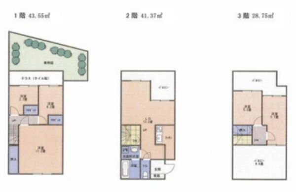 横浜市青葉区奈良町、マンションの間取り画像です
