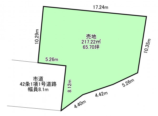 勝浦市新官、土地の間取り画像です