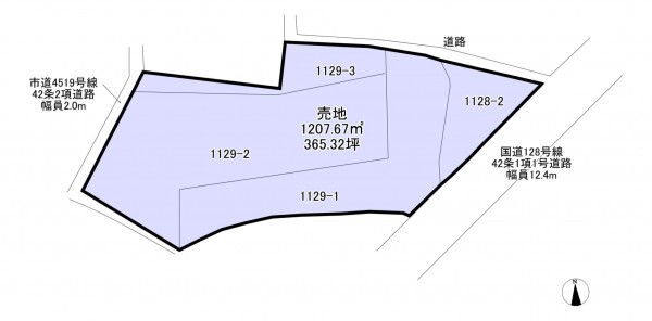いすみ市小沢、土地の間取り画像です