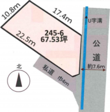 いすみ市国府台、土地の間取り画像です