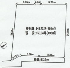 いすみ市岬町、土地の間取り画像です