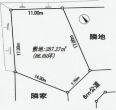 夷隅郡御宿町久保、土地の間取り画像です