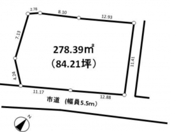 勝浦市沢倉、土地の間取り画像です