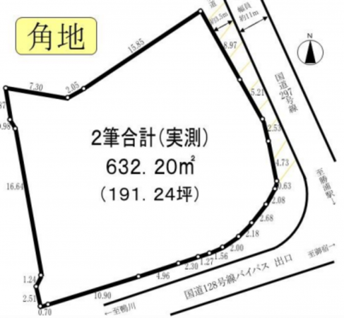 勝浦市墨名、土地の間取り画像です