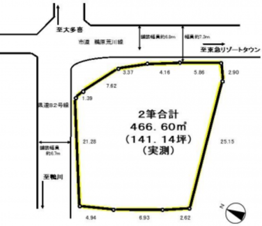 勝浦市貝掛、土地の間取り画像です