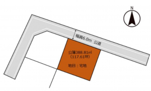 いすみ市大原台、土地の間取り画像です