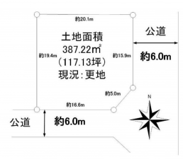 いすみ市大原台、土地の間取り画像です