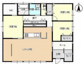 いすみ市大原台、新築一戸建ての間取り画像です