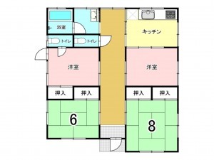 いすみ市岬町、中古一戸建ての間取り画像です