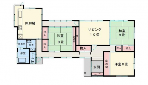 いすみ市岬町、中古一戸建ての間取り画像です