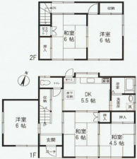 いすみ市深堀、中古一戸建ての間取り画像です