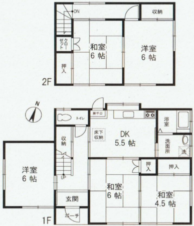 いすみ市深堀、中古一戸建ての間取り画像です