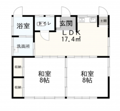 いすみ市岬町、中古一戸建ての間取り画像です