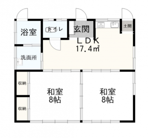 いすみ市岬町、中古一戸建ての間取り画像です