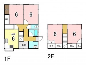 勝浦市沢倉、中古一戸建ての間取り画像です