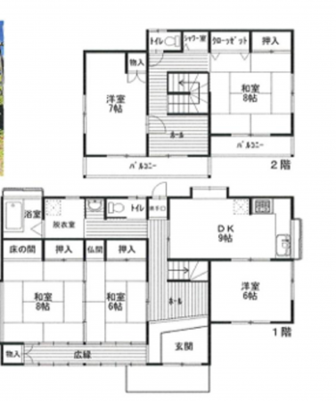 いすみ市大原、中古一戸建ての間取り画像です