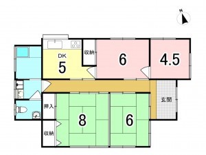 勝浦市松部、中古一戸建ての間取り画像です