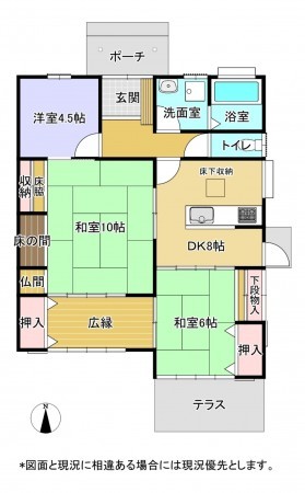 勝浦市南山田、中古一戸建ての間取り画像です