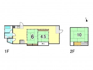 勝浦市松部、中古一戸建ての間取り画像です