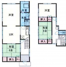 いすみ市岩船、中古一戸建ての間取り画像です